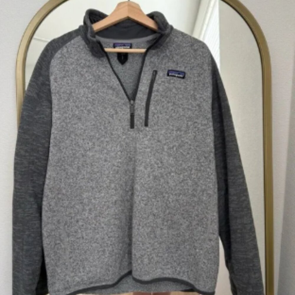 Grey men's Patagonia half zip jacket